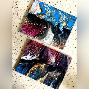 Handmade Unique Split Pour Paintings! 9x12